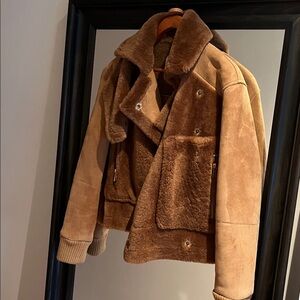 Tibi Shearling Jacket - Warm Brown